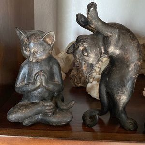 Set of three Yoga cats